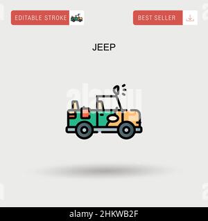 Icona vettore Jeep Simple. Illustrazione Vettoriale