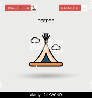 Teepee semplice icona vettoriale. Illustrazione Vettoriale