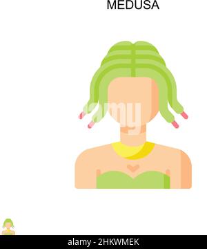 Icona vettore semplice Medusa. Modello di disegno del simbolo di illustrazione per l'elemento dell'interfaccia utente mobile Web. Illustrazione Vettoriale