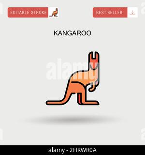 Kangaroo semplice vettore icona. Illustrazione Vettoriale