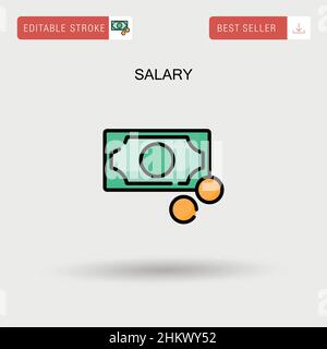 Icona del vettore stipendio semplice. Illustrazione Vettoriale