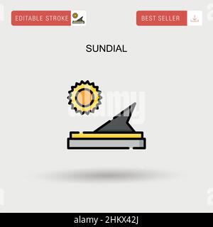 Icona Sundial Simple Vector. Illustrazione Vettoriale