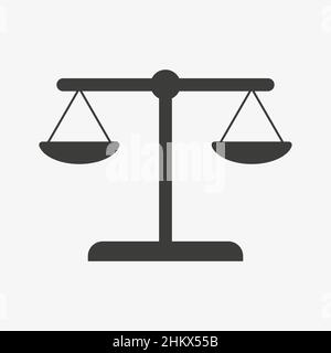 Icona vettore bilancia su sfondo bianco Illustrazione Vettoriale