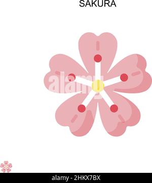 Icona vettoriale semplice Sakura. Modello di disegno del simbolo di illustrazione per l'elemento dell'interfaccia utente mobile Web. Illustrazione Vettoriale