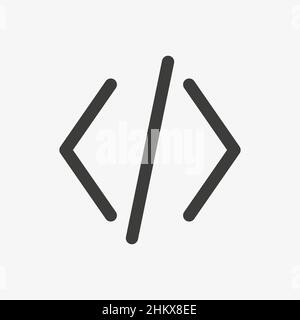 Icona del vettore di codifica isolata su sfondo bianco Illustrazione Vettoriale