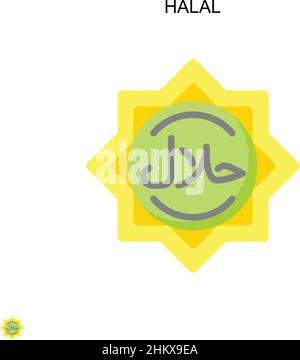 Icona vettore semplice Halal. Modello di disegno del simbolo di illustrazione per l'elemento dell'interfaccia utente mobile Web. Illustrazione Vettoriale