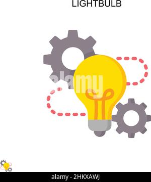 Lampadina semplice icona vettoriale. Modello di disegno del simbolo di illustrazione per l'elemento dell'interfaccia utente mobile Web. Illustrazione Vettoriale
