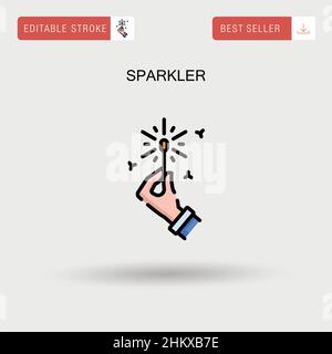 Icona vettoriale semplice Sparkler. Illustrazione Vettoriale