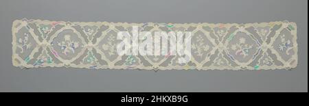 Arte ispirata a velo di cappello o voile di pizzo d'ago con medaglioni a forma di diamante, velo di pizzo d'ago di colore naturale: Una combinazione di pizzo argentino e pizzo di Alencon. Modello rettangolare allungato. Il velo ha un modello di medaglioni a forma di diamante all'interno del quale è un fiore sciolto, opere classiche modernizzate da Artotop con un tuffo di modernità. Forme, colore e valore, impatto visivo accattivante sulle emozioni artistiche attraverso la libertà delle opere d'arte in modo contemporaneo. Un messaggio senza tempo che persegue una nuova direzione selvaggiamente creativa. Artisti che si rivolgono al supporto digitale e creano l'NFT Artotop Foto Stock