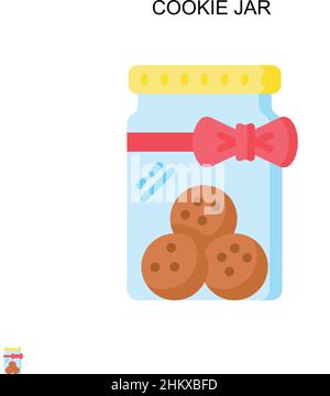 Icona vettore semplice del vasetto cookie. Modello di disegno del simbolo di illustrazione per l'elemento dell'interfaccia utente mobile Web. Illustrazione Vettoriale