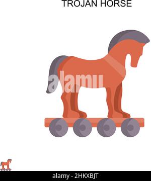 Cavallo di Troia semplice icona vettoriale. Modello di disegno del simbolo di illustrazione per l'elemento dell'interfaccia utente mobile Web. Illustrazione Vettoriale
