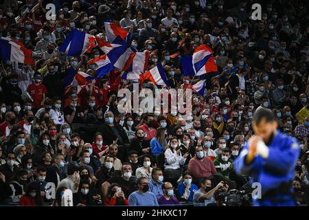 L'immagine mostra l'atmosfera/l'atmosfera con il pubblico durante il Grand Slam di Parigi 2022, IJF World JudoTour il 5 febbraio 2022 presso l'Accor Arena di Parigi, Francia - Foto: Victor Joly/DPPI/LiveMedia Foto Stock