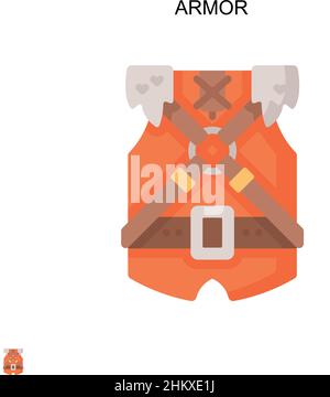 Icona vettore armatura semplice. Modello di disegno del simbolo di illustrazione per l'elemento dell'interfaccia utente mobile Web. Illustrazione Vettoriale