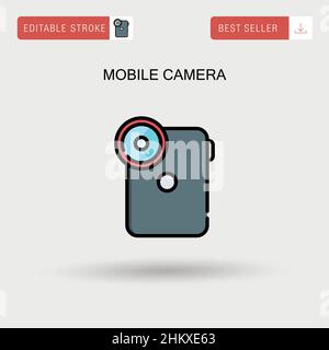 Semplice icona vettoriale della fotocamera mobile. Illustrazione Vettoriale