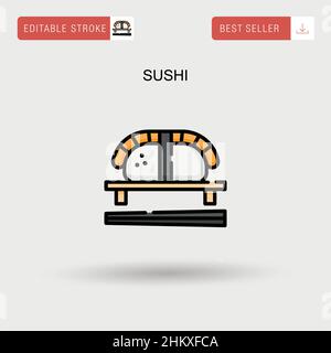 Icona del vettore sushi semplice. Illustrazione Vettoriale