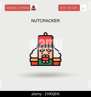 Nutcracker semplice icona vettoriale. Illustrazione Vettoriale