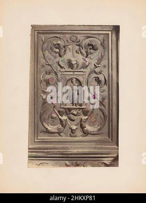 Arte ispirata da Panel con (presumibilmente) l'apostolo Paolo sotto un arco, testa Medusa, due uccelli e arabeschi in rilievo, C. Polozzi, c.. 1875 - c. 1900, cartone, stampa albume, altezza 216 mm x larghezza 138 mm, opere classiche modernizzate da Artotop con un tocco di modernità. Forme, colore e valore, impatto visivo accattivante sulle emozioni artistiche attraverso la libertà delle opere d'arte in modo contemporaneo. Un messaggio senza tempo che persegue una nuova direzione selvaggiamente creativa. Artisti che si rivolgono al supporto digitale e creano l'NFT Artotop Foto Stock