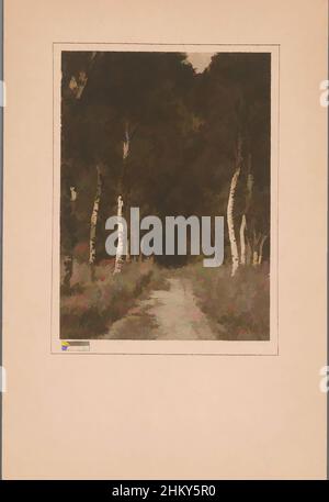 Arte ispirata da strada deserta con gli uccelli da entrambi i lati, Germania [?], else Bäumer, editore: Verlagsgesellschaft für Lichtbildkunst (V.G.F.L.), Maagdenburg, c.. 1913 - c. 1940, carta, cartone, altezza 82 mm, larghezza 59 mmaltezza 140 mm, larghezza 92 mm, opere classiche modernizzate da Artotop con un tocco di modernità. Forme, colore e valore, impatto visivo accattivante sulle emozioni artistiche attraverso la libertà delle opere d'arte in modo contemporaneo. Un messaggio senza tempo che persegue una nuova direzione selvaggiamente creativa. Artisti che si rivolgono al supporto digitale e creano l'NFT Artotop Foto Stock