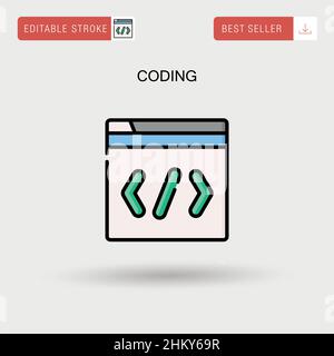 Codifica semplice icona vettoriale. Illustrazione Vettoriale