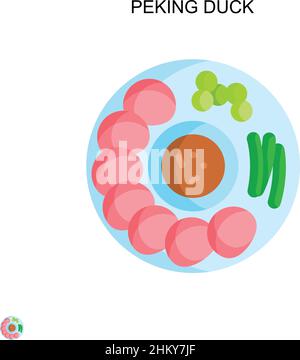 Anatra pechinese semplice icona vettoriale. Modello di disegno del simbolo di illustrazione per l'elemento dell'interfaccia utente mobile Web. Illustrazione Vettoriale