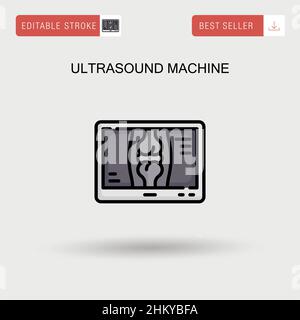 Icona vettore semplice della macchina a ultrasuoni. Illustrazione Vettoriale