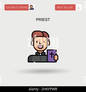 Icona vettore prete semplice. Illustrazione Vettoriale