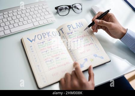 Programma di allenamento e programma giornaliero Foto Stock