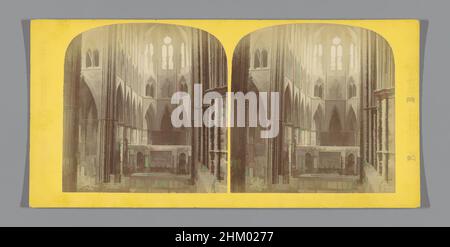 Arte ispirata dalla vista del coro di Westminster Abbey a Londra, il coro, Looking East., Valentine Blanchard, Westminster Abbey, c. 1850 - c. 1880, cartone, stampa albume, altezza 85 mm x larghezza 170 mm, opere classiche modernizzate da Artotop con un tocco di modernità. Forme, colore e valore, impatto visivo accattivante sulle emozioni artistiche attraverso la libertà delle opere d'arte in modo contemporaneo. Un messaggio senza tempo che persegue una nuova direzione selvaggiamente creativa. Artisti che si rivolgono al supporto digitale e creano l'NFT Artotop Foto Stock