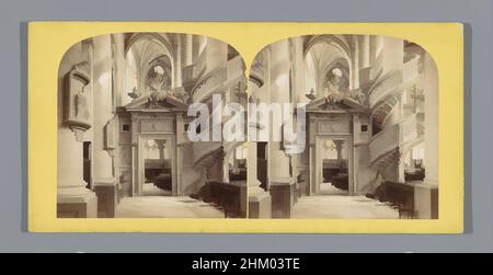 Arte ispirata dall'interno dell'Église Saint-Étienne-du-Mont a Parigi, Intérieur de l'Église St. Etienne de Mont a Parigi, Église Saint-Étienne-du-Mont, c. 1850 - c. 1875, cartone, stampa albume, altezza 85 mm x larghezza 170 mm, opere classiche modernizzate da Artotop con un tocco di modernità. Forme, colore e valore, impatto visivo accattivante sulle emozioni artistiche attraverso la libertà delle opere d'arte in modo contemporaneo. Un messaggio senza tempo che persegue una nuova direzione selvaggiamente creativa. Artisti che si rivolgono al supporto digitale e creano l'NFT Artotop Foto Stock