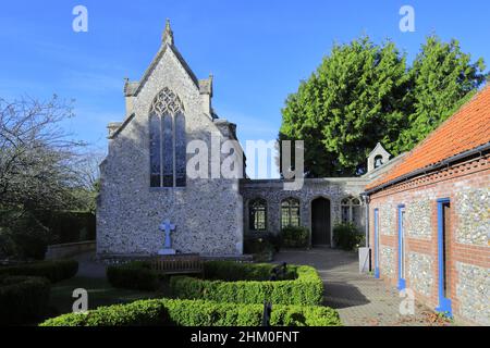 Le rovine della Cappella Slipper, Abbazia di Walsingham, villaggio di Walsingham, Norfolk del Nord, Inghilterra, REGNO UNITO Foto Stock