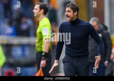 Alessio Dionisi, allenatore di testa (Sassuolo) durante UC Sampdoria vs US Sassuolo, Campionato italiano di calcio A Genova, Italia, Febbraio 06 2022 Foto Stock