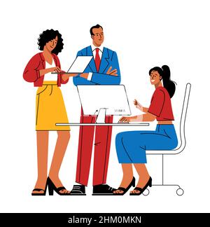 I manager stanno discutendo di questioni aziendali Illustrazione Vettoriale