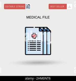 Icona vettore semplice file medico. Illustrazione Vettoriale