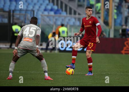 Gianluca Mancini (Roma) in azione durante la serie Una partita tra COME Roma e Genova Cricket e Football Club allo Stadio Olimpico il 5 febbraio 2022 a Roma. (Foto di Giuseppe fama/Pacific Press/Sipa USA) Foto Stock