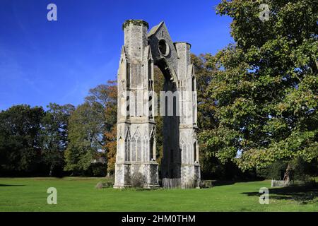 Le rovine di Walsingham Abbey, Little Walsingham Village, North Norfolk, Inghilterra, Regno Unito Foto Stock