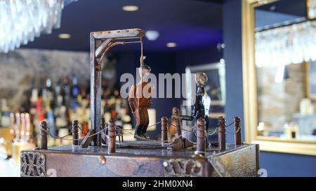 Il bar e lounge Champagne del Bodmin Jail Hotel in cornovaglia Foto Stock