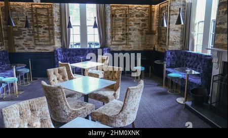 Il bar e lounge Champagne del Bodmin Jail Hotel in cornovaglia Foto Stock