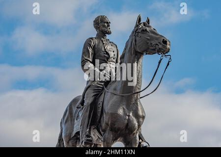 Monumento al maggiore generale George Gordon Meade, Gettysburg National Military Park, Pennsylvania, USA Foto Stock