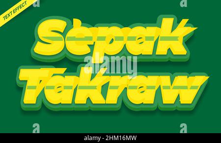 design effetto testo takraw sepak Illustrazione Vettoriale