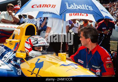 Nigel Mansell, Formula 1, Gran Premio di Germania al Hockenheimring il 28 luglio 1991, Team Williams-Renault, CAR FW14, motore Renault RS3 3,5 Foto Stock