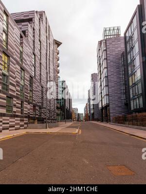 Il sito della vecchia Royal Infirmary che ora è diventato appartamenti, Edimburgo, Scozia, Regno Unito Foto Stock