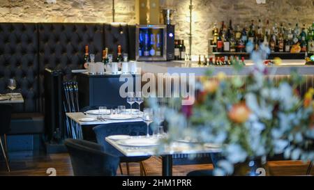 Il ristorante della cappella del Bodmin Jail Hotel Foto Stock