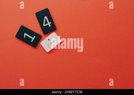 Vista dall'alto di un mockup di San Valentino Foto Stock