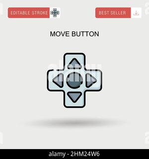 Pulsante Sposta icona vettore semplice. Illustrazione Vettoriale