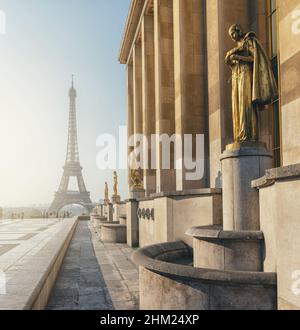Torre Eiffel Panorama, Parigi. Francia Foto Stock