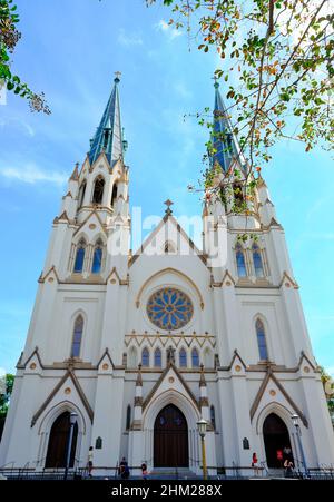 SAVANNAH, GEORGIA - 25 ottobre 2021: Savannah è la città più antica della Georgia. Dall'architettura storica e le chiese alle spiagge di Tybee, SAV Foto Stock