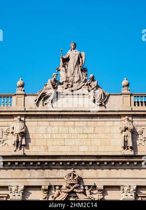 Riksdagshuset, Parlamento, vista dettagliata, Stoccolma, Contea di Stoccolma, Svezia Foto Stock