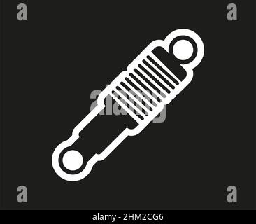 Ammortizzatore della sospensione dell'auto su sfondo nero Illustrazione Vettoriale