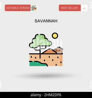 Savannah semplice icona vettoriale. Illustrazione Vettoriale