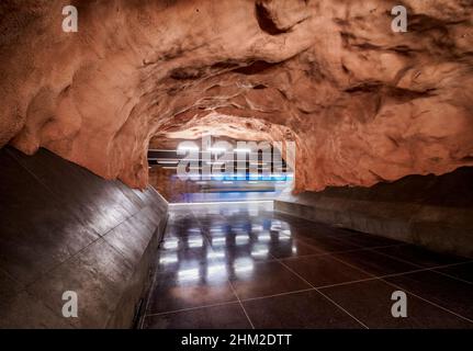 Stazione della metropolitana Radhuset, Stoccolma, Stockholm County, Svezia Foto Stock